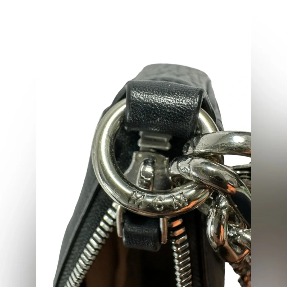 MCM  Michael Cromer Delmy Visetos Mini signature black shoulder bag chain - Picture 14 of 16